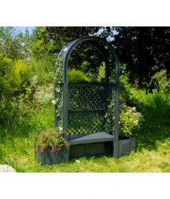 KHW Kunststoff-Gartenbank Mit Rosenbogen Amsterdam, Ca. B174/H207/T49 Cm