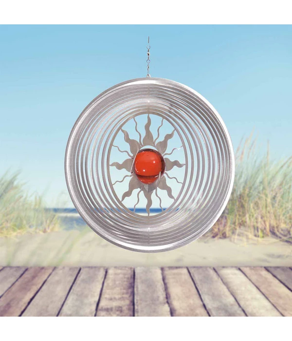 Windspiel Sol Mit Orangener Kugel 4 Windspiel Sol Mit Orangener Kugel – Bild 2