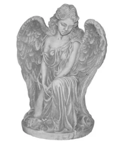 Fantasieco Stein-Engel Kniend, Ca. B39/H50/T29 Cm