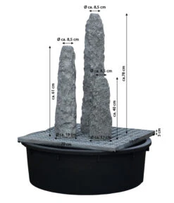 Dehner Granit-Gartenbrunnen Mountains, Ca. H83 Cm -Pflanzenglück Geschäft 3253283 WE DE 002 DehnerGranitGartenbrunnenMountains25x25x80cm
