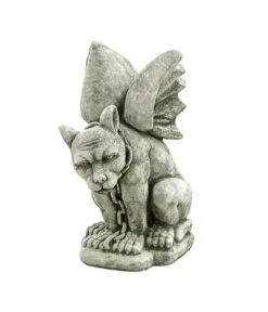 Denscho Stein-Drache Sitzend Mit Kette, 40 X 25 X 48 Cm