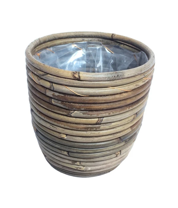 Rattan-Topf, Grau-braun 3 Rattan-Topf, Grau-braun