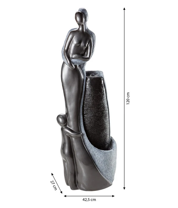 Dehner Polyresin-Gartenbrunnen Family, Ca. B42,5/H120/T27 Cm 8 Dehner Polyresin-Gartenbrunnen Family, Ca. B42,5/H120/T27 Cm – Bild 6