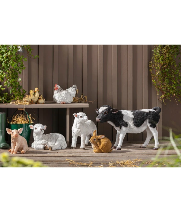 Polyresin Hase Sitzend, Braun/weiß – Bild 2