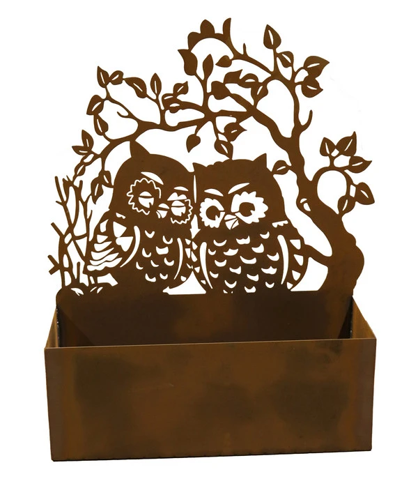 Ferrum Metall-Eulenpaar Zum Bepflanzen, Ca. B39/H48,5/T14,5 Cm 3 Ferrum Metall-Eulenpaar Zum Bepflanzen, Ca. B39/H48,5/T14,5 Cm