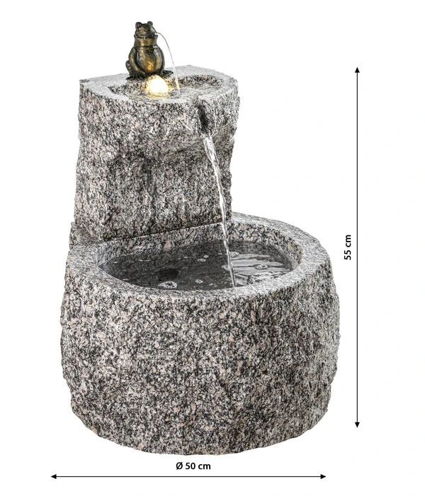 Dehner Granit-Gartenbrunnen Froschkönig, Ca. Ø50/H55 Cm 8 Dehner Granit-Gartenbrunnen Froschkönig, Ca. Ø50/H55 Cm – Bild 6