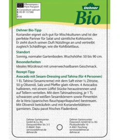 Bioland Koriander -Pflanzenglück Geschäft 8001984 BioKoriander Etikett neu 2